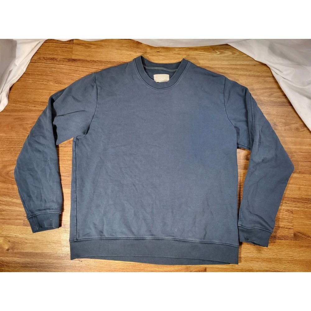 Everlane Mens Track Crewneck Organic Cotton Sweatshirt Blue Size L